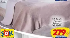 ÇİFT TARAFLI PAMUKLU BATTANİYE TEK KİŞİLİK ÇİFT TARAFLI PAMUKLU BATTANİYE TEK KİŞİLİK